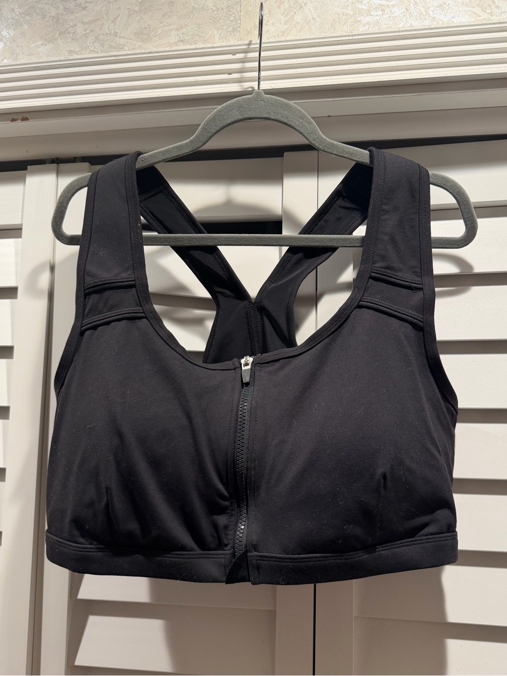 Zip front sports bra